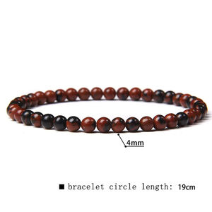 4mm Mahogany Obsidian Natural Gemstone Beaded Stretchy Bracelet NWT